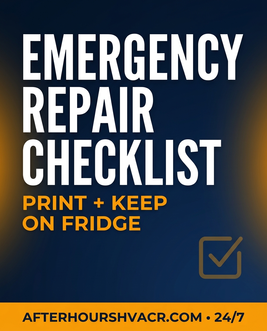 Portada de la guía: Emergency AC/Heat Checklist (Print & Keep)