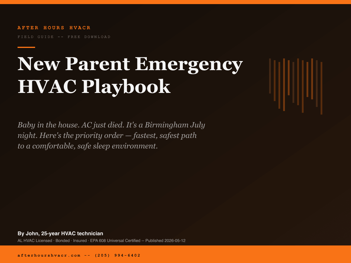 Portada de la guía: New-Parent Emergency HVAC Playbook