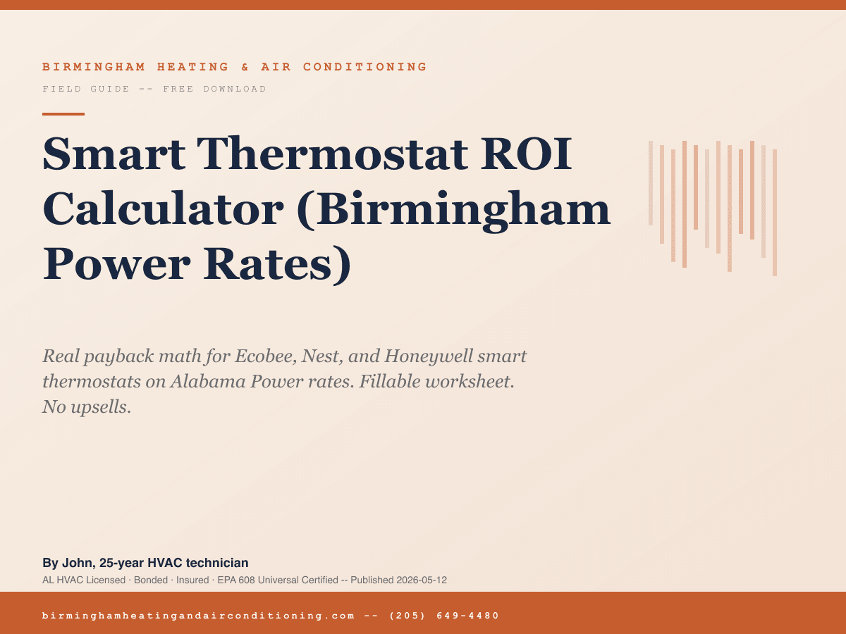Smart Thermostat ROI Calculator (Birmingham Power Rates) cover