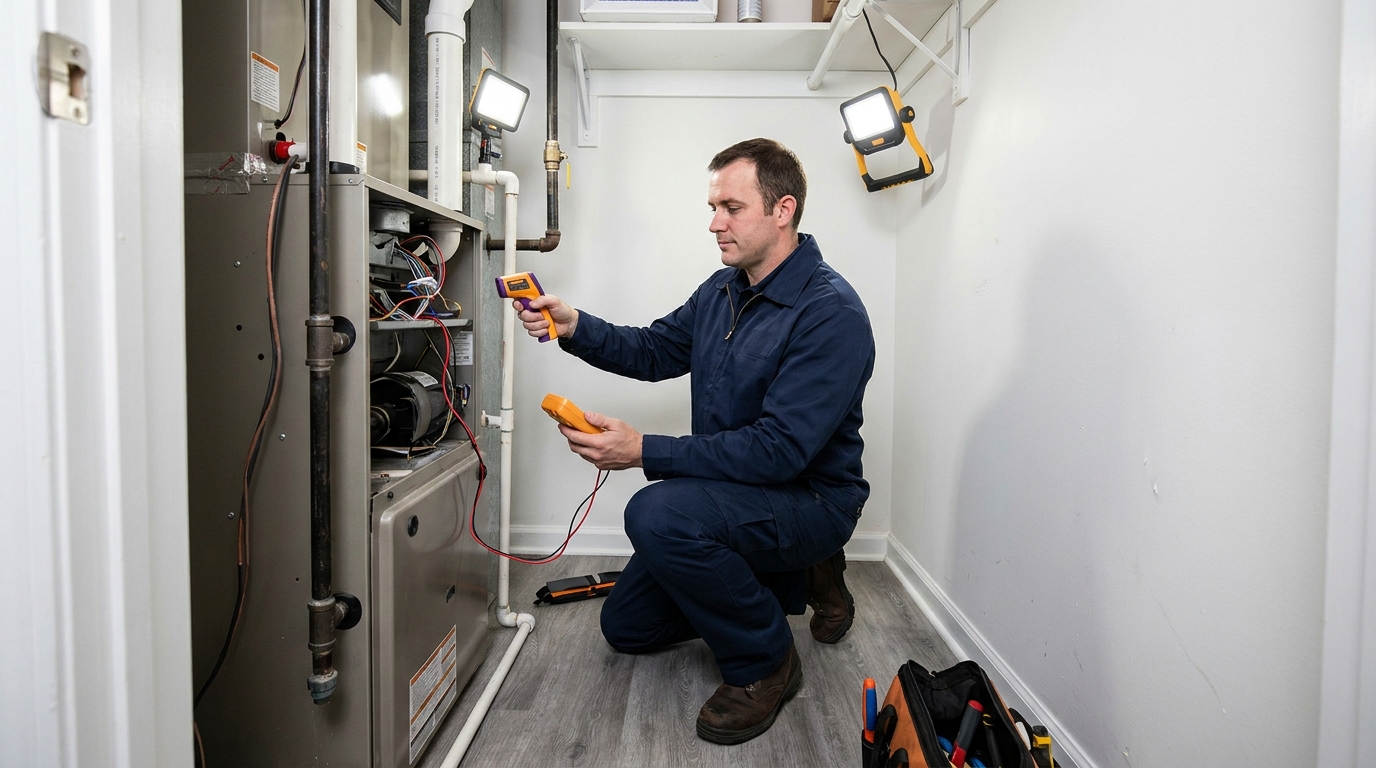 Diagnóstico de sistema HVAC con instrumentos calibrados